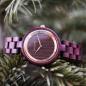 Preview: HOLZKERN Iris Blüten Damen Holzarmbanduhr
