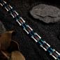 Preview: HOLZKERN | Bandlett Armband Allegro (Ahornholz / Silber & Blau)