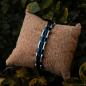 Preview: HOLZKERN | Bandlett Armband Allegro (Ahornholz / Silber & Blau)