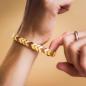 Preview: HOLZKERN | Armband Bandlett Alula (Granat / Gold)
