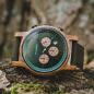 Preview: HOLZKERN | Baumkrone Waldlauf Herren Chronograph Leder