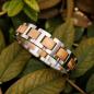 Preview: HOLZKERN | Bandlett Armband Capriccio (Olivenholz / Silber)