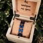 Preview: HOLZKERN | Bandlett Armband Capriccio (Walnussholz / Blau)