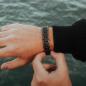 Preview: HOLZKERN | Bandlet Armband Kanon Ahornholz Antiksilber