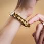 Preview: HOLZKERN | Armband Bandlett Kensington (Zebranoholz / Gold)