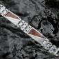 Preview: HOLZKERN | Herrenarmband Bandlett Looper Walnussholz Silber