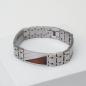 Preview: HOLZKERN | Herrenarmband Bandlett Looper Walnussholz Silber