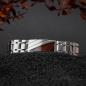 Preview: HOLZKERN | Herrenarmband Bandlett Looper Walnussholz Silber