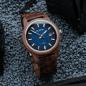 Preview: HOLZKERN | Nightbird Herren Automatikuhr (Walnuss-Blau)