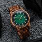 Preview: HOLZKERN | Nightbird Herren Automatikuhr (Zebrano-Grün)