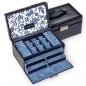 Preview: SACHER | Schmuckkoffer Elly Florage Echtleder navy (25.501.014008)