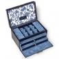 Preview: SACHER | Schmuckkoffer Elly Florage Echtleder navy (25.501.014008)