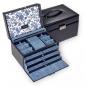 Preview: SACHER | Schmuckkoffer Jasmin Florage Leder navy (72.501.014008))