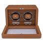 Preview: WINDROSE | Uhrenbeweger Noblesse 2 Uhren Lederimitat Holzfurnier braun (851212.12)