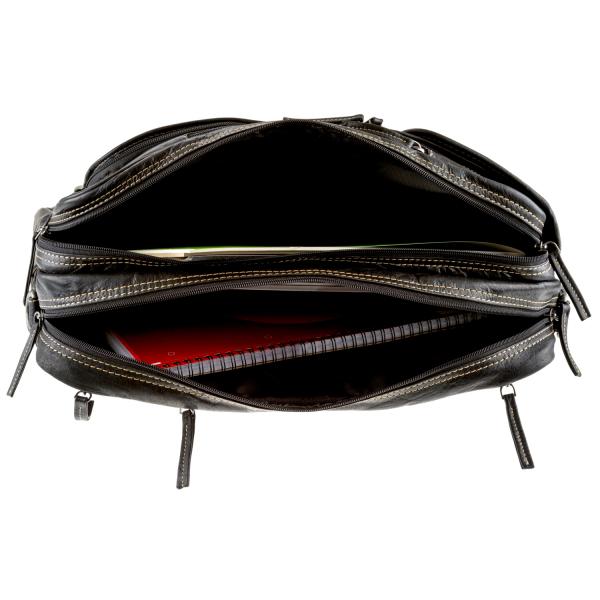 ALPENLEDER Aktentasche Rucksack ALLGÄU ebenholz