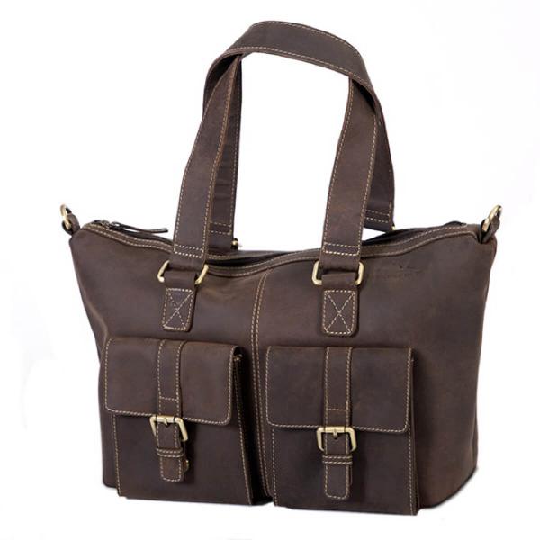 ALPENLEDER Damen Handtasche BRÜSSEL koffee