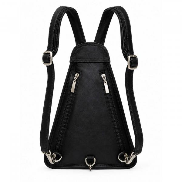 ALPENLEDER | Rucksack & Umhängetasche 6156 schwarz (6165-sw)