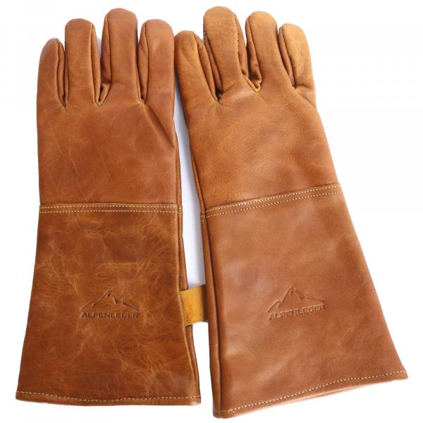 ALPENLEDER | Grillhandschuhe ALPENGLÜHEN cognac (CG2095-c)