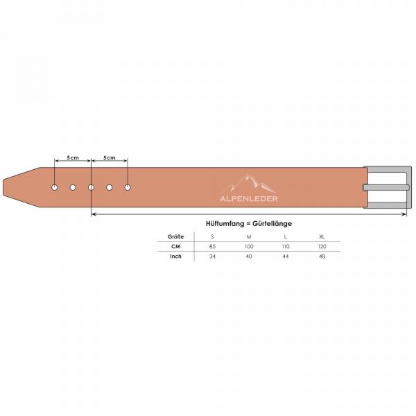 ALPENLEDER | Ledergürtel ALPENLEDER ebenholz (CG6083-E)