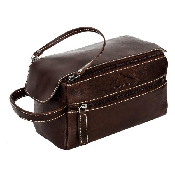 ALPENLEDER Kulturtasche ALPENRAUSCHEN Marronato-Leder (CG6016-m)