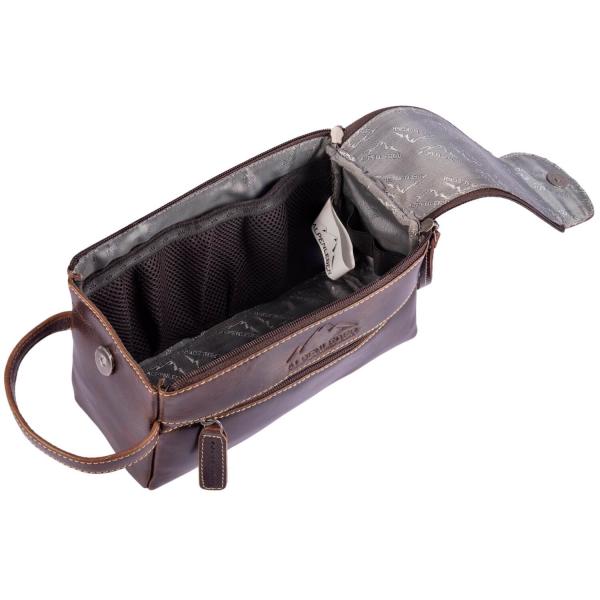 ALPENLEDER Kulturtasche ALPENRAUSCHEN Marronato-Leder (CG6016-m)
