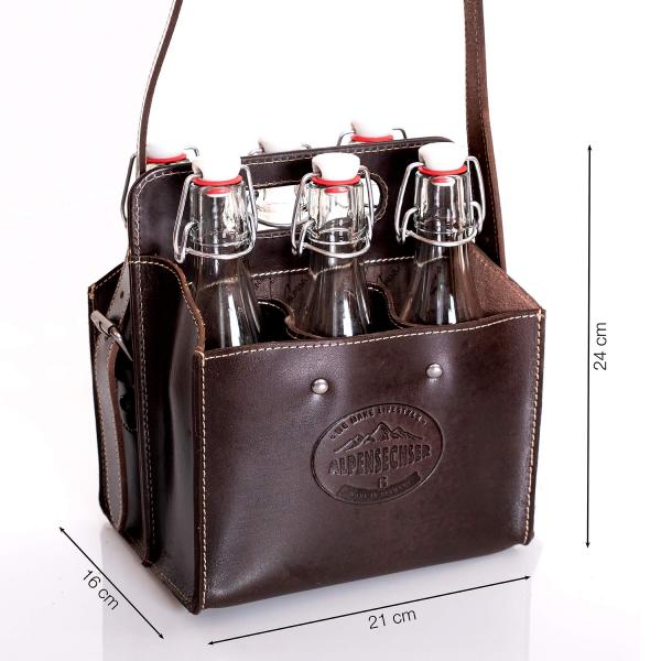 ALPENLEDER | Getränketasche ALPENSECHSER Harnisch wine (CG2094H-w)