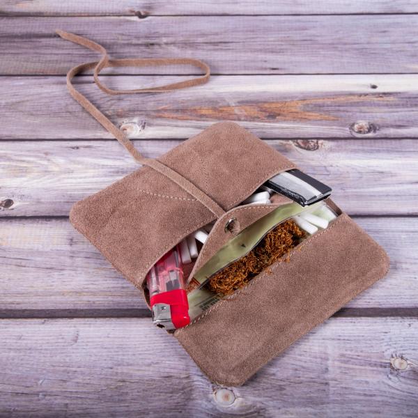 ALPENLEDER | Tabaktasche BEPPI (Biscuit suede) CG6051-bs