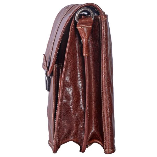 ALPENLEDER Schultertasche Messenger GALILEO (brandy) CG125-b