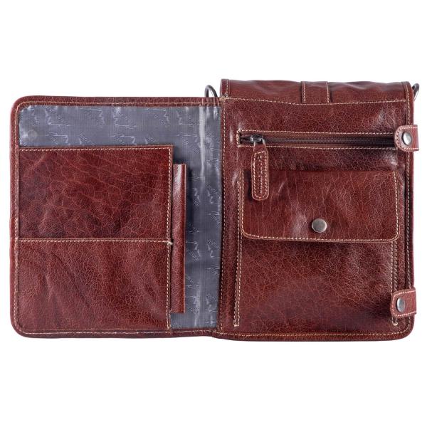 ALPENLEDER Schultertasche Messenger GALILEO (brandy) CG125-b