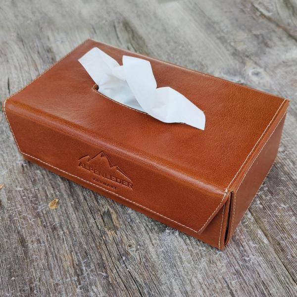ALPENLEDER | Tücherbox KISTERL (cognac) CG6081-c