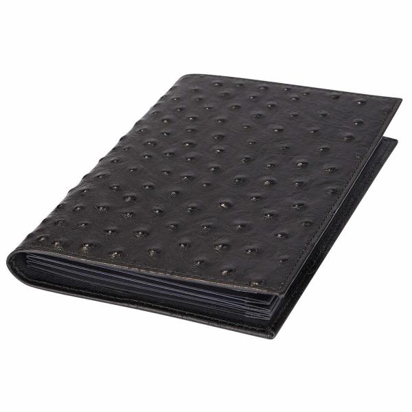 Ron McLaine Taschenkalender 2026 EASYfolder Set FLORENZ Rindleder Straußprägung schwarz