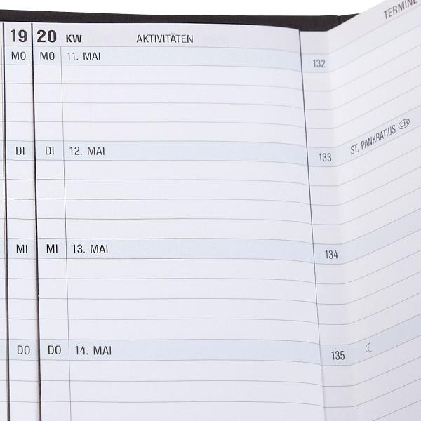 Ron McLaine Taschenkalender 2026 EASYfolder Set FLORENZ Rindleder Straußprägung
