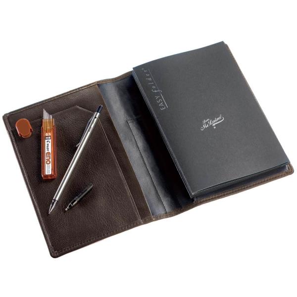 Ron McLaine Taschenkalender 2025 EASYfolder Set MAILAND Leder dunkelbraun