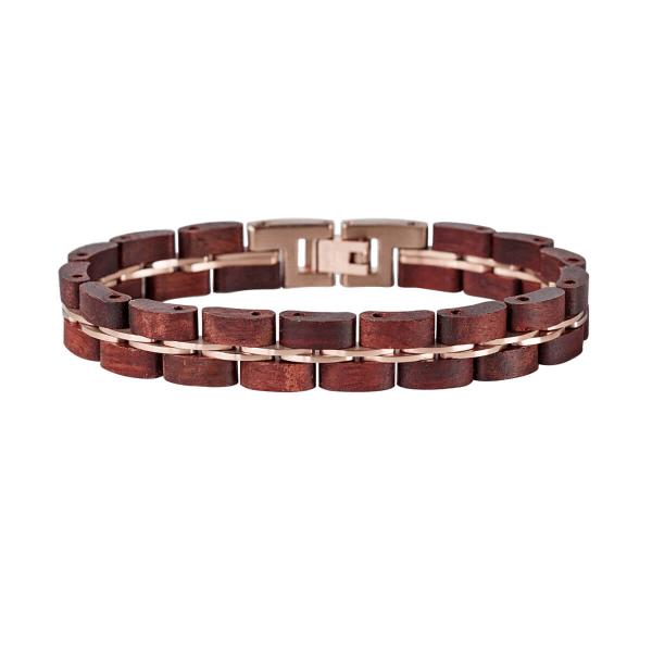 HOLZKERN Armband Belcanto Padoukholz Roségold