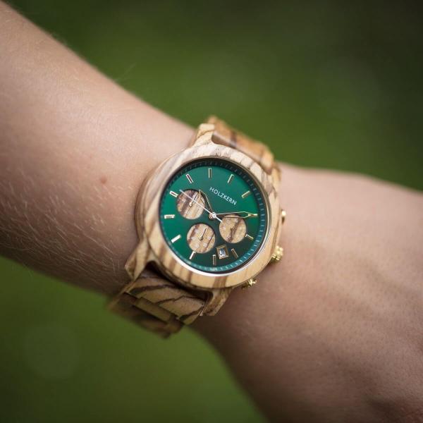 HOLZKERN Blätterdach Waldlauf Herren Chronograph