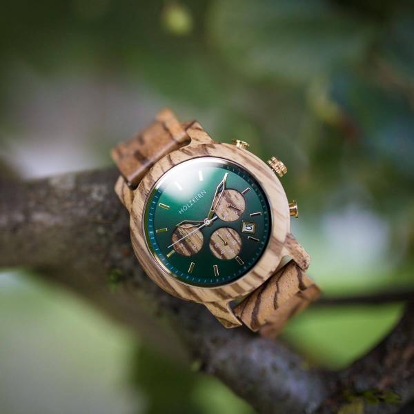 HOLZKERN Blätterdach Waldlauf Herren Chronograph