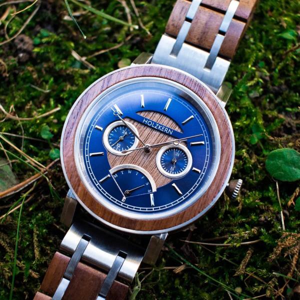 HOLZKERN Caledonia Nautik Herren Holzarmbanduhr