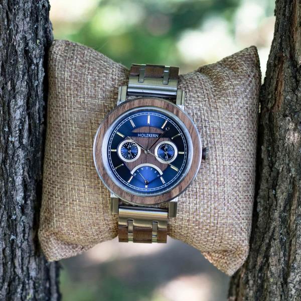 HOLZKERN Caledonia Nautik Herren Holzarmbanduhr