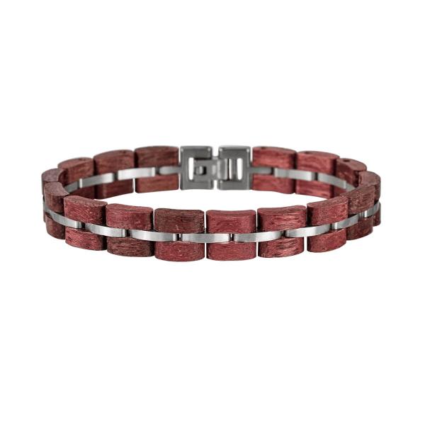 HOLZKERN Armband Fantasia Amaranthholz Silber
