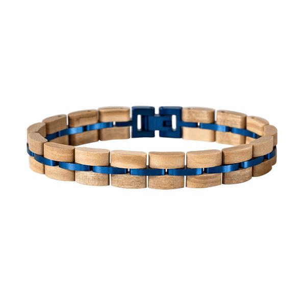 HOLZKERN Armband Fantasia Olivenholz Blau