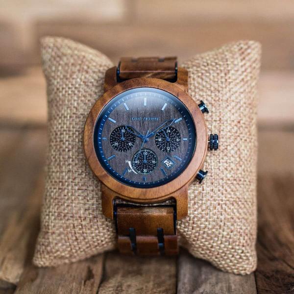 HOLZKERN Gipfeltraum Waldlauf Solar Limited Edition Herren Holzarmbanduhr