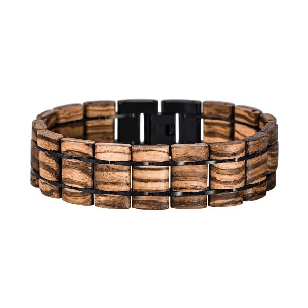 HOLZKERN Armband Grandezza Zebranoholz Schwarz
