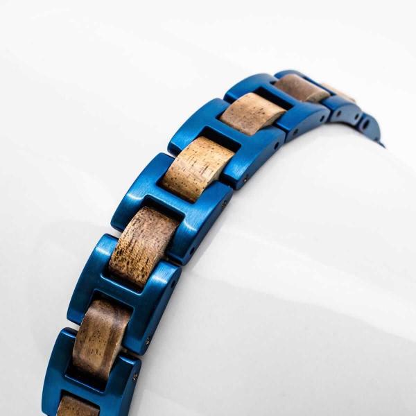 HOLZKERN Armband Acoustic Marmorholz Blau