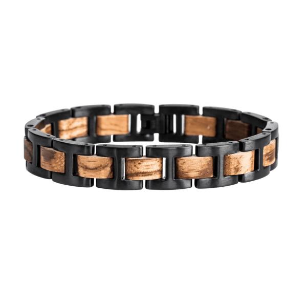 HOLZKERN Armband Acoustic Zebranoholz Schwarz