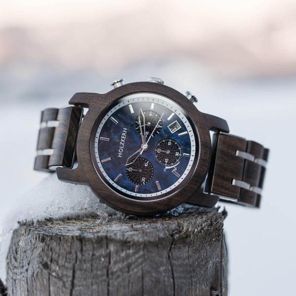 HOLZKERN Himmelauf Waldlauf Solar Limited Edition Herren Holzarmbanduhr