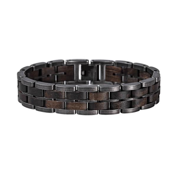HOLZKERN Armband Kanon Leadwood Antiksilber
