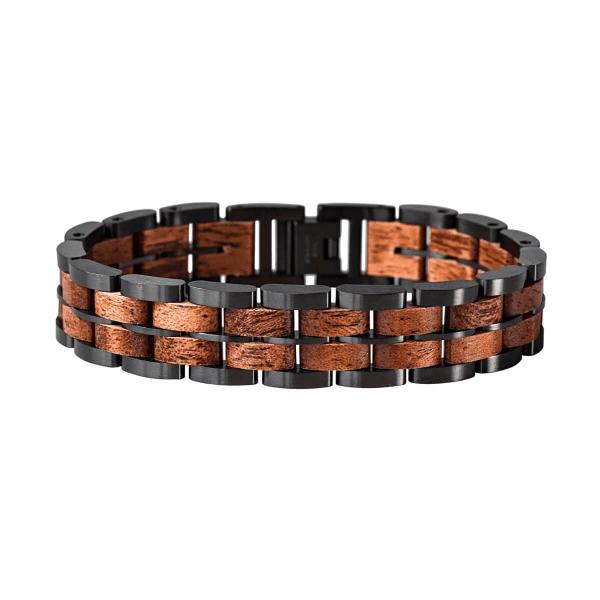 HOLZKERN Armband Kanon Mahagoniholz Grau