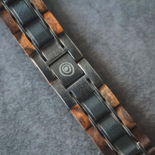 HOLZKERN Armband Largo Palmenholz Schieferstein