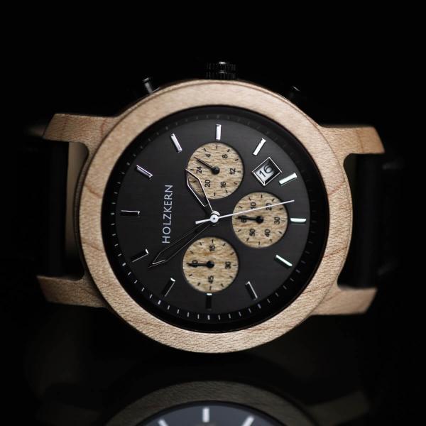 HOLZKERN Lichtung Waldlauf Herren Chronograph (schwarz)