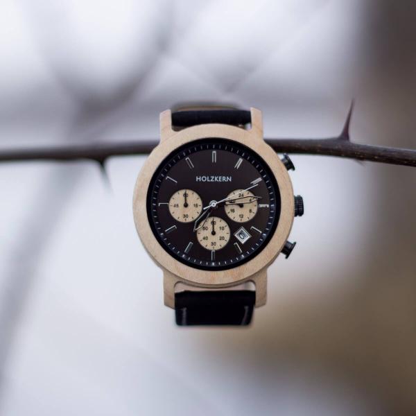 HOLZKERN Lichtung Waldlauf Herren Chronograph (schwarz)